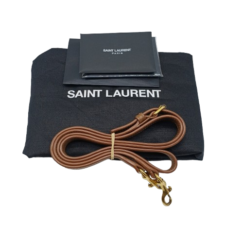Saint Laurent Sac De Jour Brown Leather Handbag With Dust Bag + Cross Body Strap And Entrupy Certificate – Pre Owned Good Condition (CP)