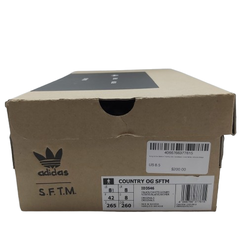 ADIDAS Song For The Mute Country OG Trainers, MENS US 8.5, Core Black / Core White / Wonder Beige In Box