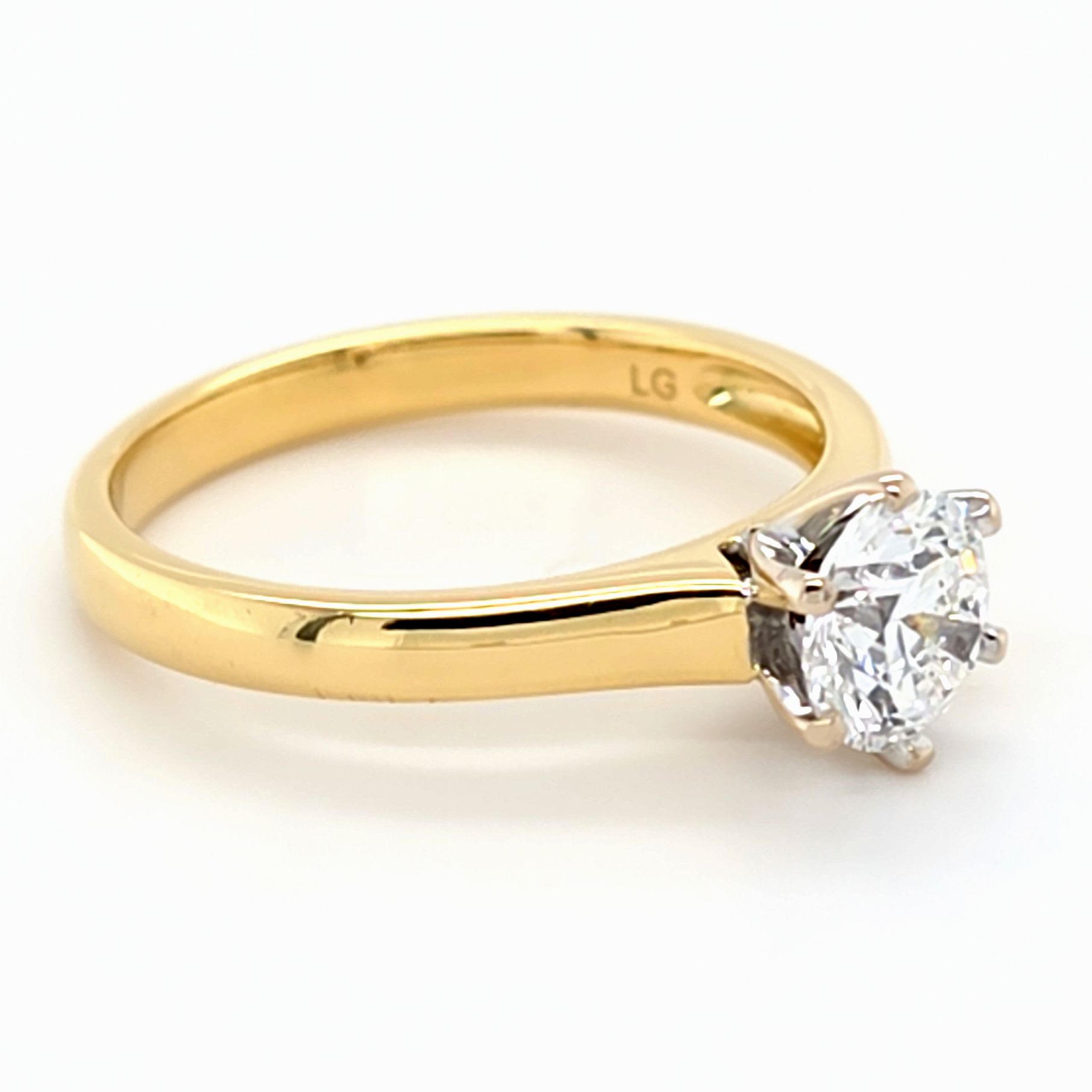 Ladies 18ct Yellow Gold Lab Grown Diamond Ring – Total Weight 4.1 Grams – Ring Size Q