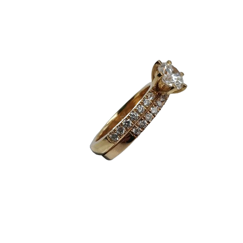 Ladies 18ct/14ct Yellow Gold Diamond Ring Wedding Set With 1.16ct Lab Grown Diamond 18ct Engagement Ring TDW 1.53ct + 14ct Yellow Gold Band TDW 0.49ct With Valuation Report Size N1/2 (NA 1363373)