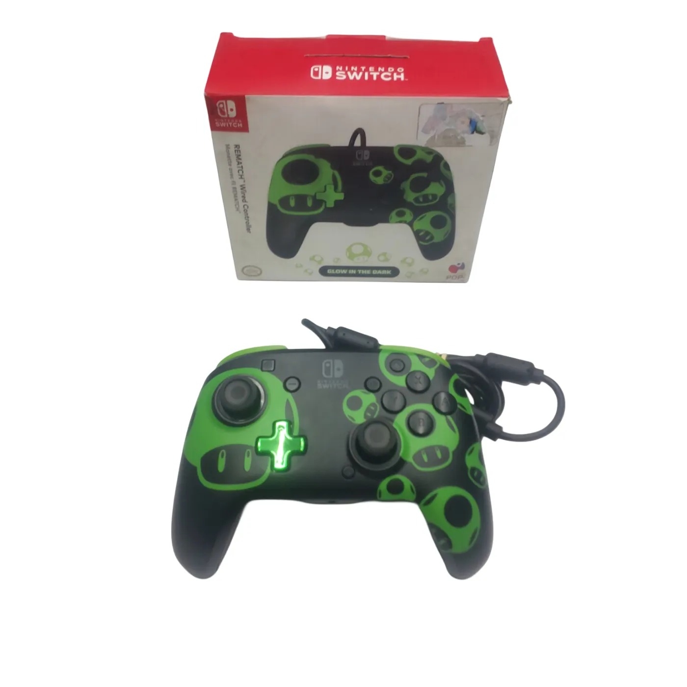 PDP Glow in the Dark Nintendo Switch Rematch Wired Controller Super Mario (GB)