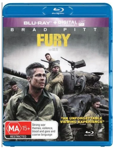 Fury Blu Ray + Digital Ultraviolet – Very Good Condition