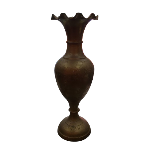 Vintage 16.5″ Tall Solid Brass Ornate Large Vase/Urn 1960s (WR-1344880)