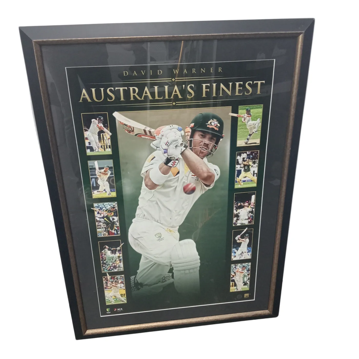 David Warner ‘Australians Finest’ Framed Print +COA (WR 1396235)