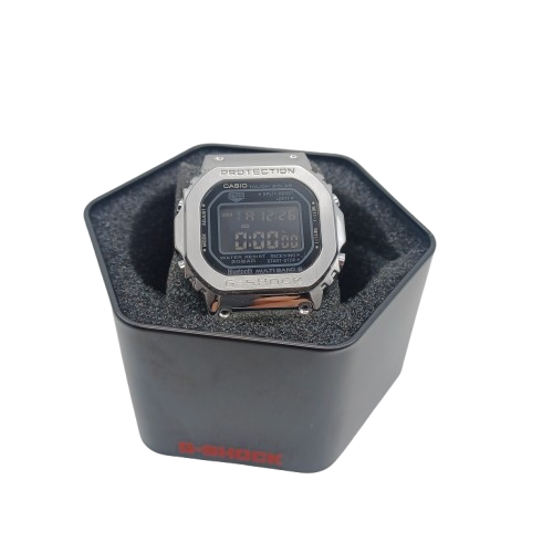 Casio G Shock GMW-B5000 Silver Black Resin Tough Solar Digital Watch in Case ( Like NEW) (LE)