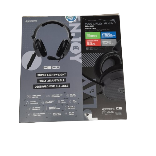 4Gamers C6-100 Gaming Headset Black Grey C6-100PC-GRY-4G (LN)