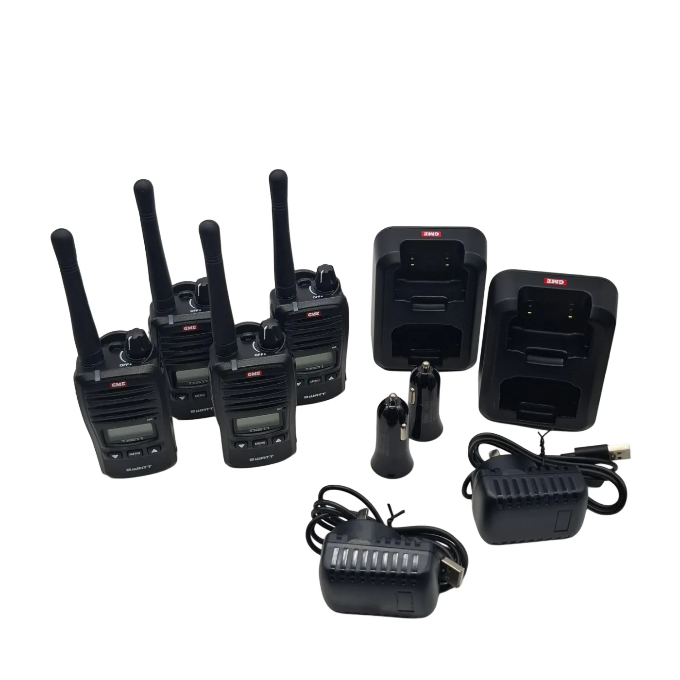 GME TX677QP UHF Radio Kit In Box With 4 Radios and 2 Chargers  (WR   1414280)