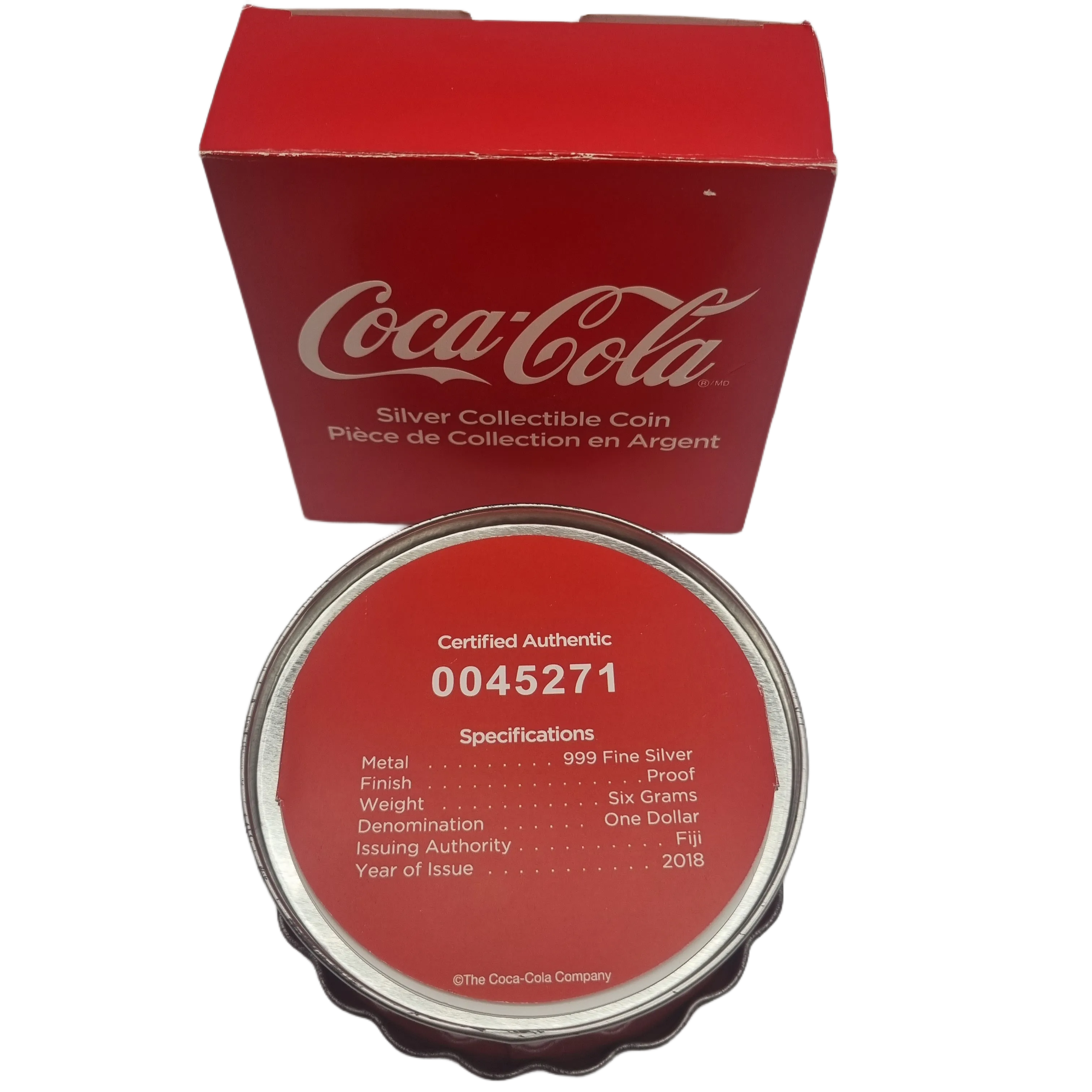 Coca-Cola Bottle Cap – 2017 $1 6G Fine Silver Fiji Coin