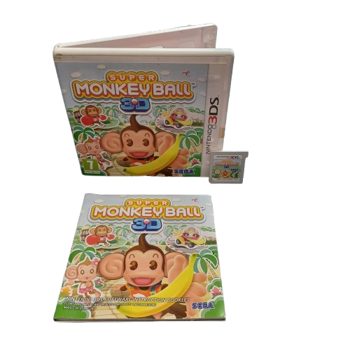 Nintendo 3DS Super Monkey Ball 3D Game, Good Condition, With Case + Manual (LE 1428352)