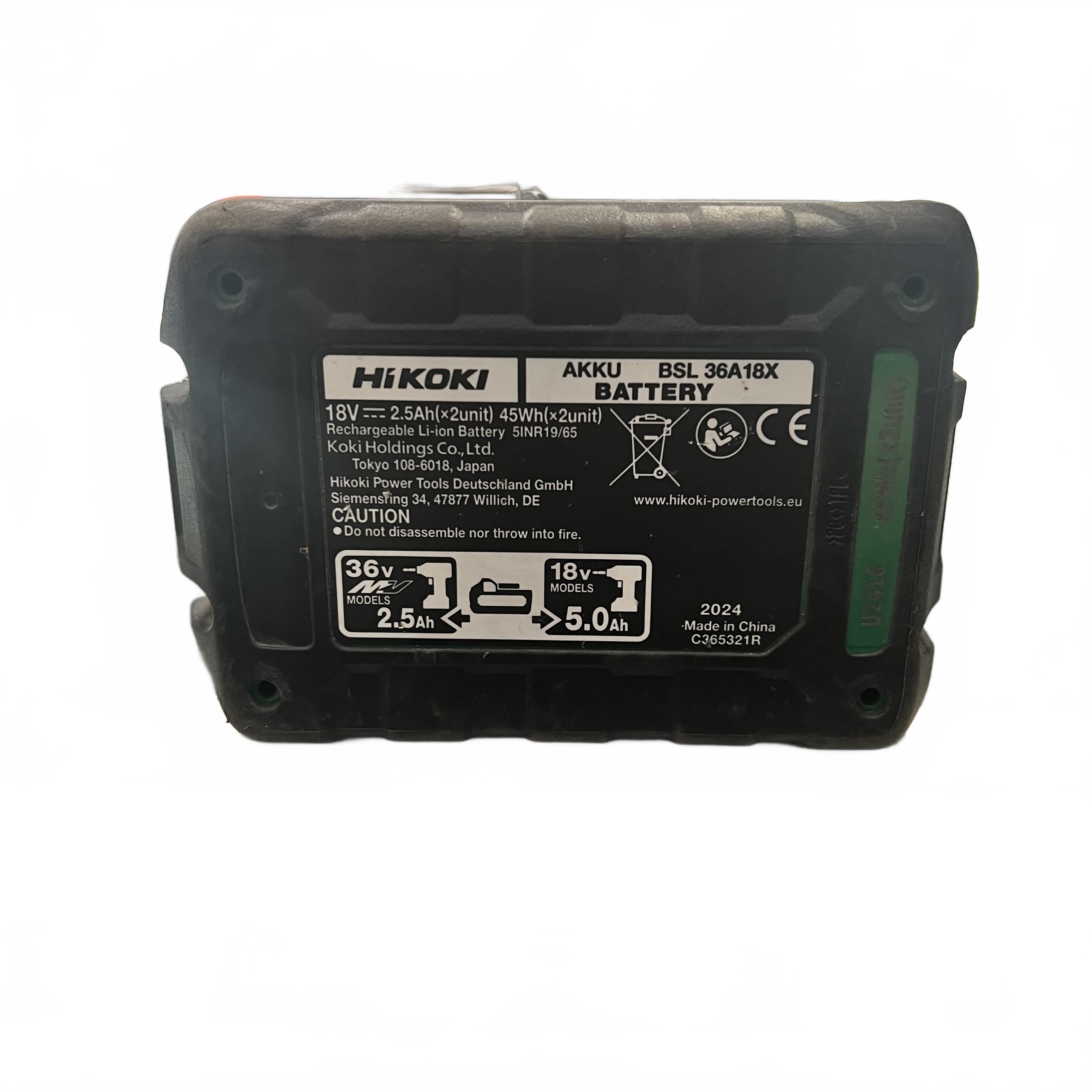 HiKOKI MultiVolt Battery BSL 36A18X 18V/36V 5.0Ah/2.5Ah (MK)