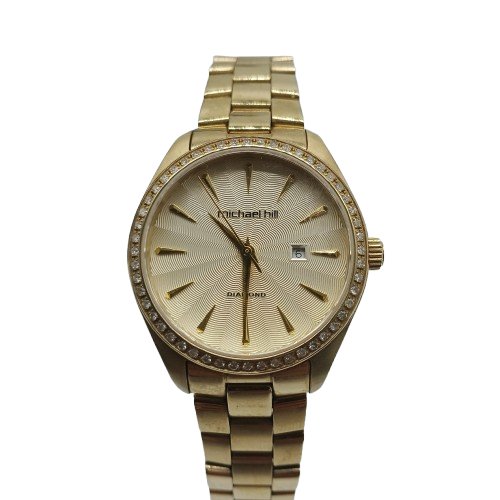 Michael Hill Ladies Gold Watch Diamond Bezel – Sapphire Crystal Glass (CP)