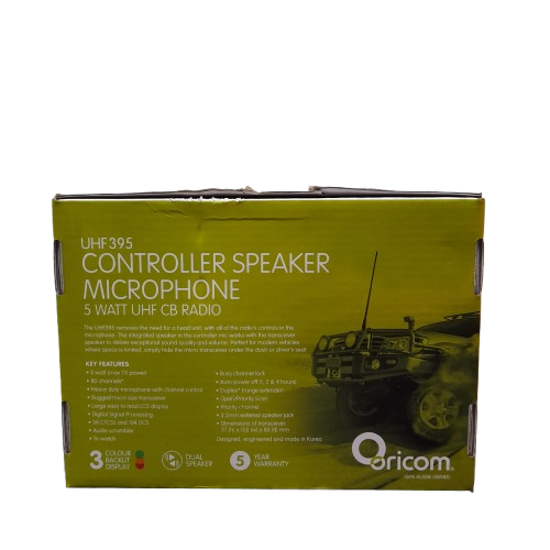 Oricom Controller Speaker Microphone 5W UHF CB Radio UHF390P
