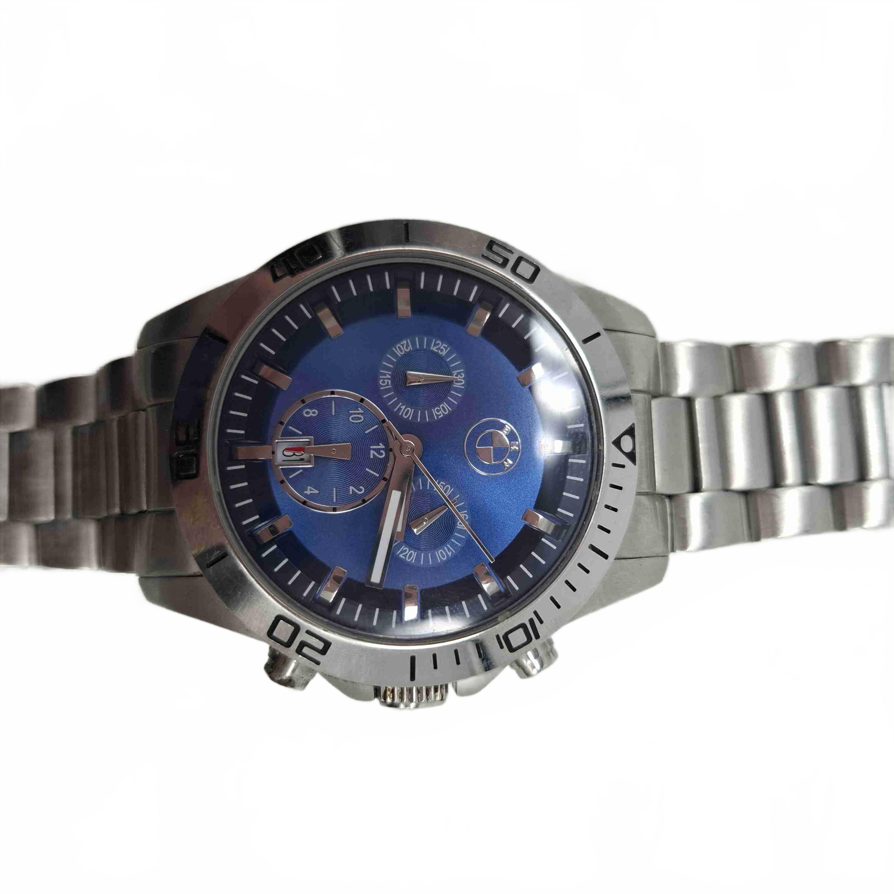 Bmw Mens Silver Blue Watch (WR 1428830)