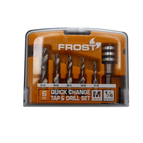 Frost 92502 6-Piece Quick Change Tap and Drill Bit Set in Case (MR)