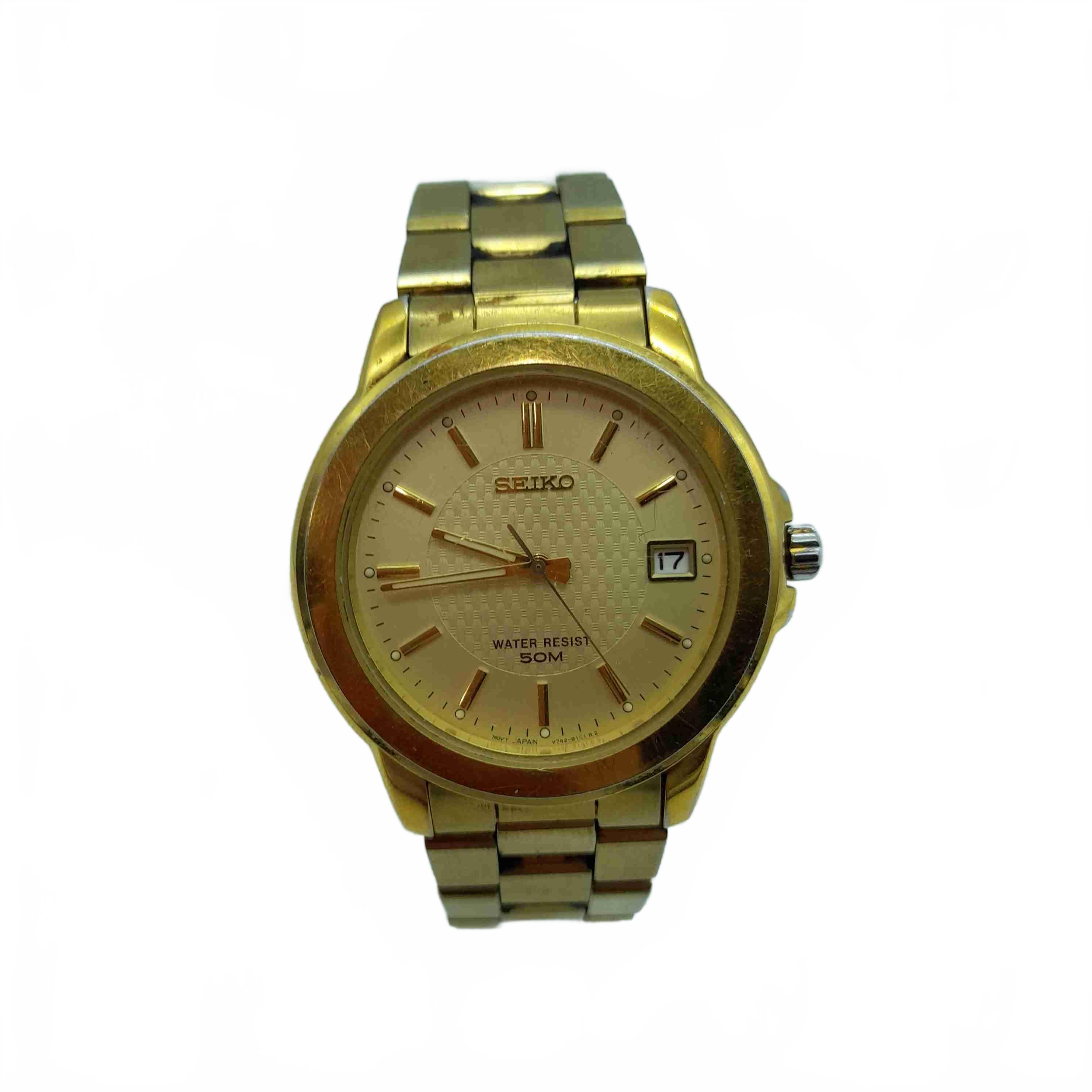 Seiko V742-8119 Gold Stainless Steel Analog Watch (WL 1433997)