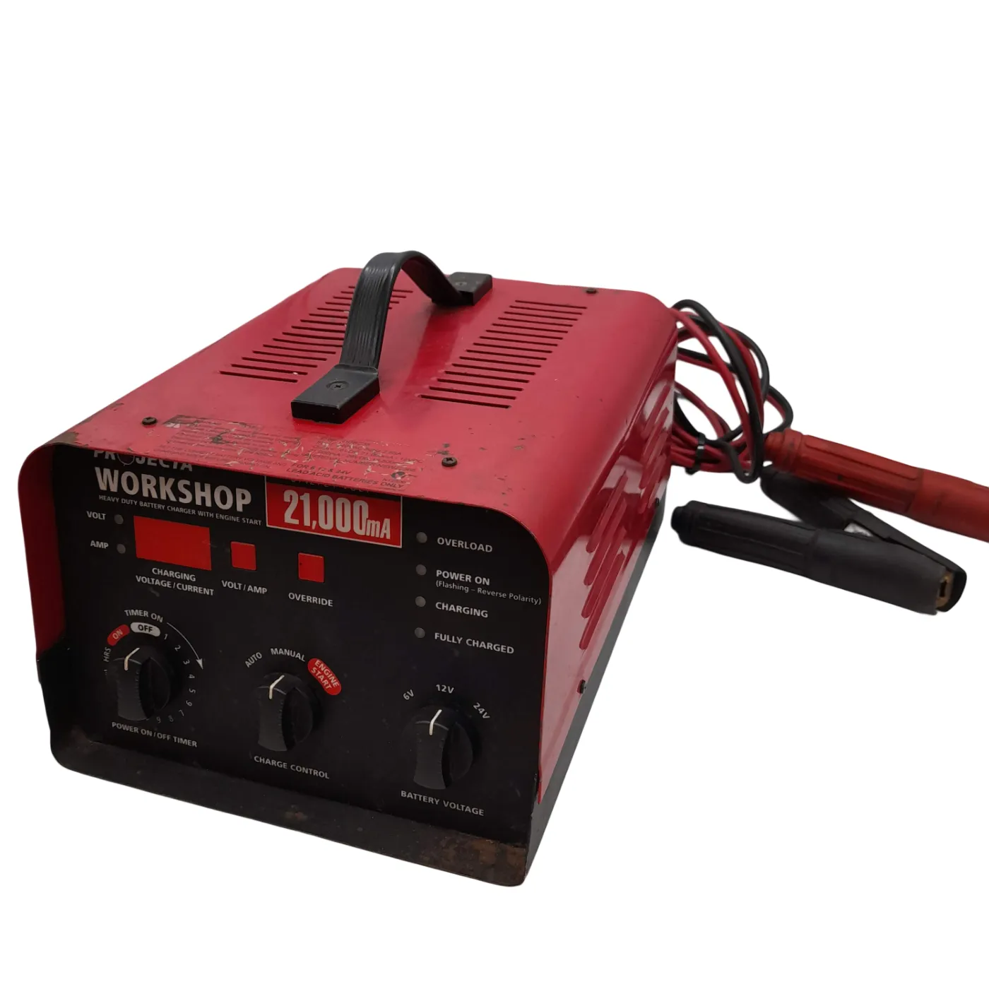 Projecta 6/12/24V Automatic & Manual 21 Amp 2-Stage Battery Charger – Workshop 21000 mA (WR 1383746)