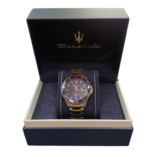 Maserati Two Tone Blue Watch (85378085) + Original Box ** Second Hand in Like New Condition ** (1372489 WR)