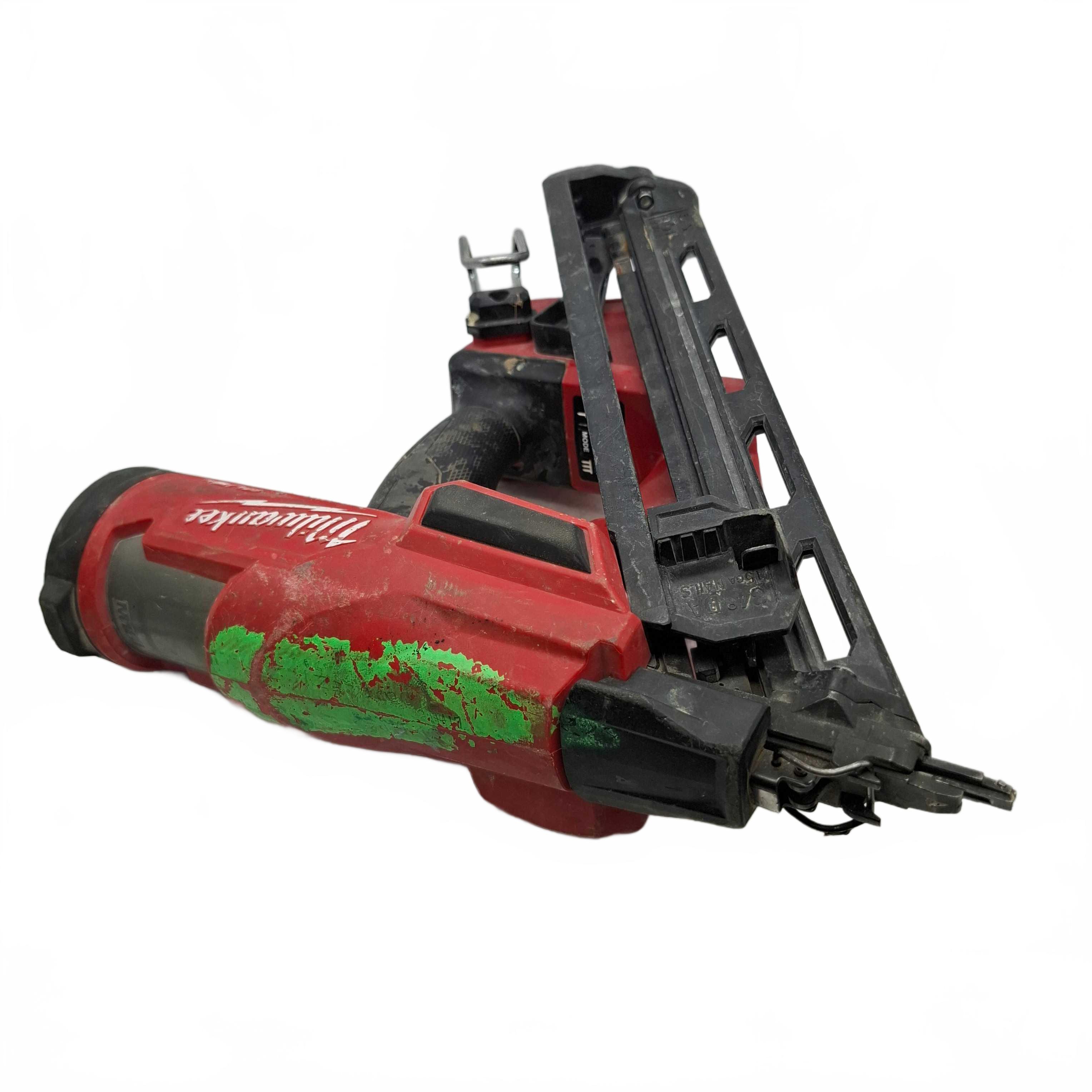 Milwaukee M18 FUEL 15 Gauge Angled Nailer M18FN15GA *Green Paint Stain  (WR 1426254)