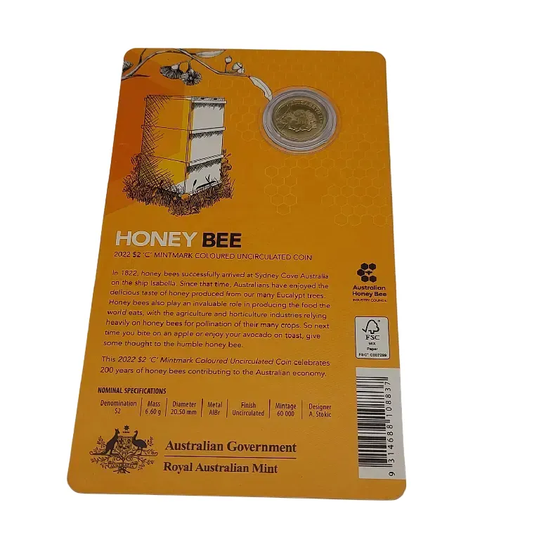 2022 Honey Bee $2 Coloured Uncirculated Coin