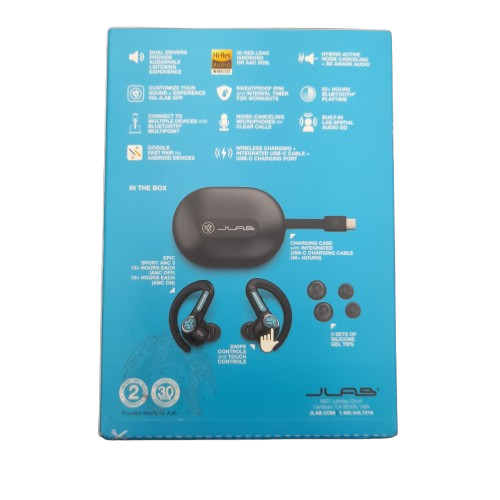 JLab Epic Sport ANC 3 In-Ear Headphones (Black) (JN)