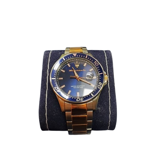 Maserati Two Tone Blue Watch (85378085) + Original Box ** Second Hand in Like New Condition ** (1372489 WR)
