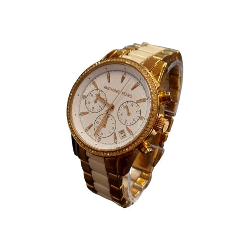 Michael Kors Ritz Chronograph Watch MK6324 Rose Gold & White (GE)