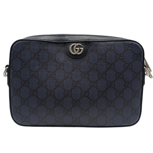 Mens Gucci Ophidia Small Crossbody Bag In Black GG Supreme Canvas With Leather Trim – With Certificate Of Authenticity And Straps (WR)