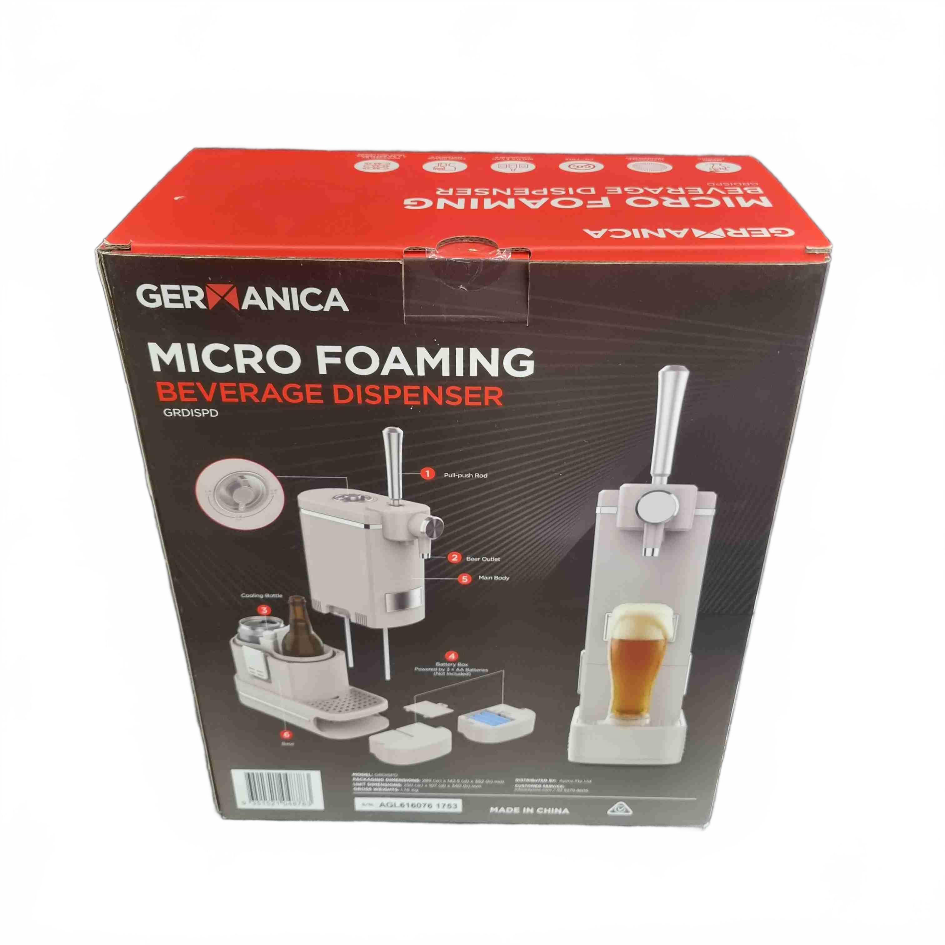 Germanica Micro Foaming Grey Beverage Dispenser In Box (1433430)