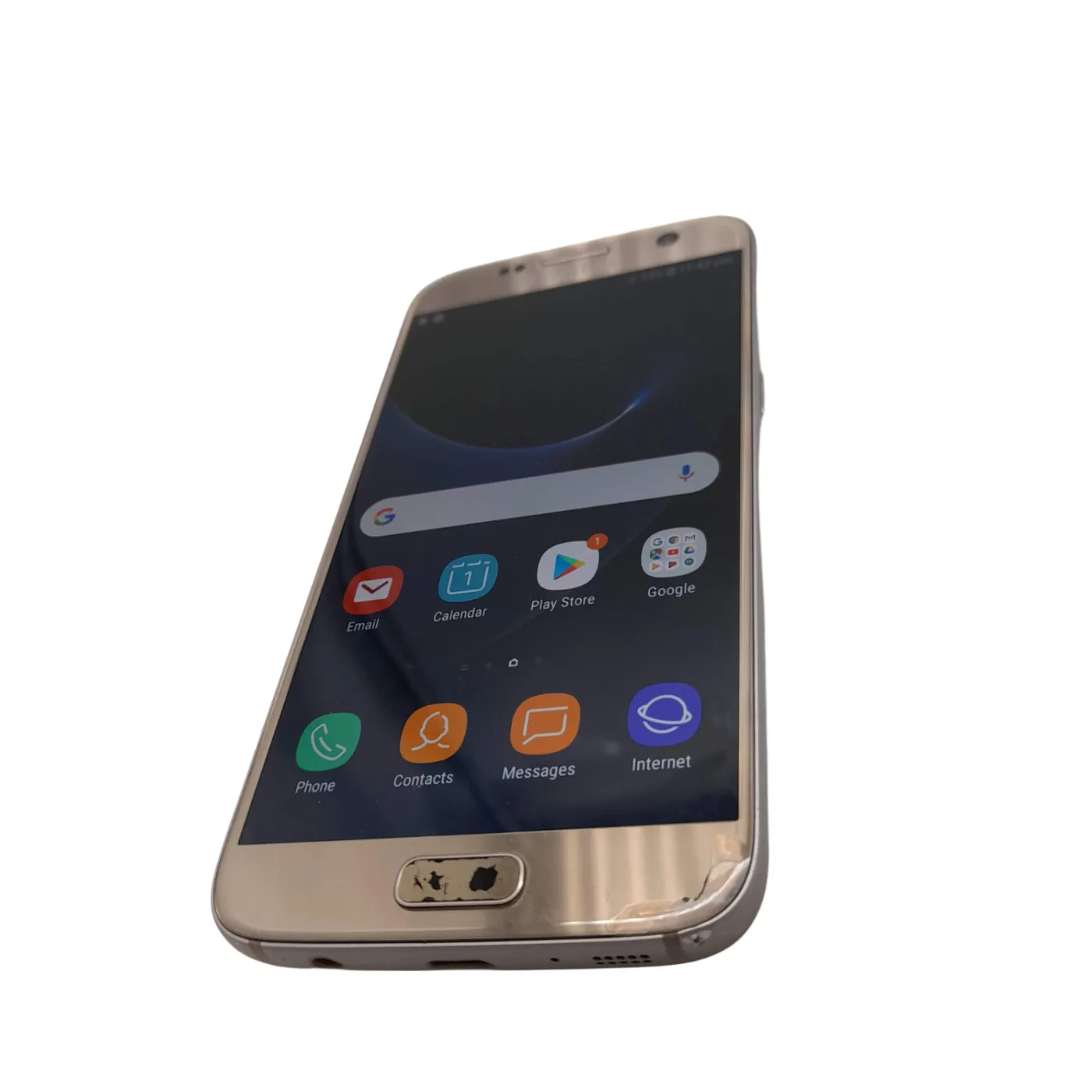 Samsung Galaxy S7 Mobile Phone 32GB Silver SM-G930F *Cracked Front and Back*(WL 1384108)