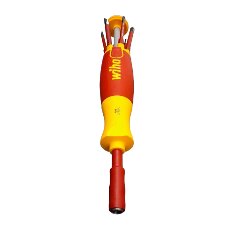 WIHA Screwdriver, Interchangeable Bits, Lift-Up, VDE, 6-Piece – (LN)