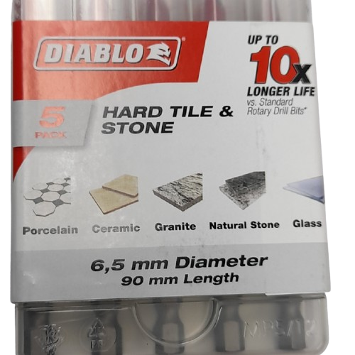 Diablo Hard Tile And Stone 6.5mm Drill Bit 5 Pack (LN)