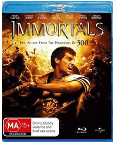Immortals Blu Ray + Digital Copy Good Condition (CP)