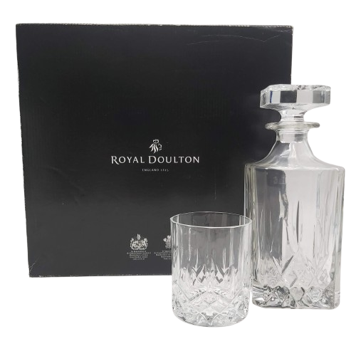 Royal Doulton Seasons Crystalline Decanter Set – Decanter & 6 Tumblers (Boxed) – Pickup Only