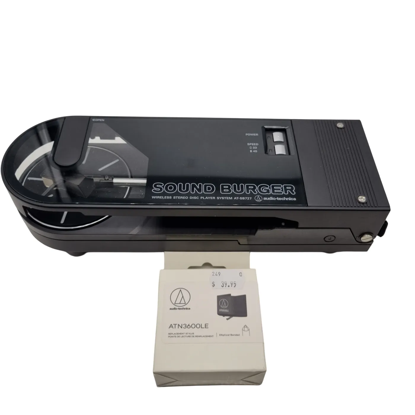 Audio Technica AT-SB727 Sound Burger Portable Bluetooth Turntable *Faulty Needle – Includes Replacement Needle* (WR 1349378)
