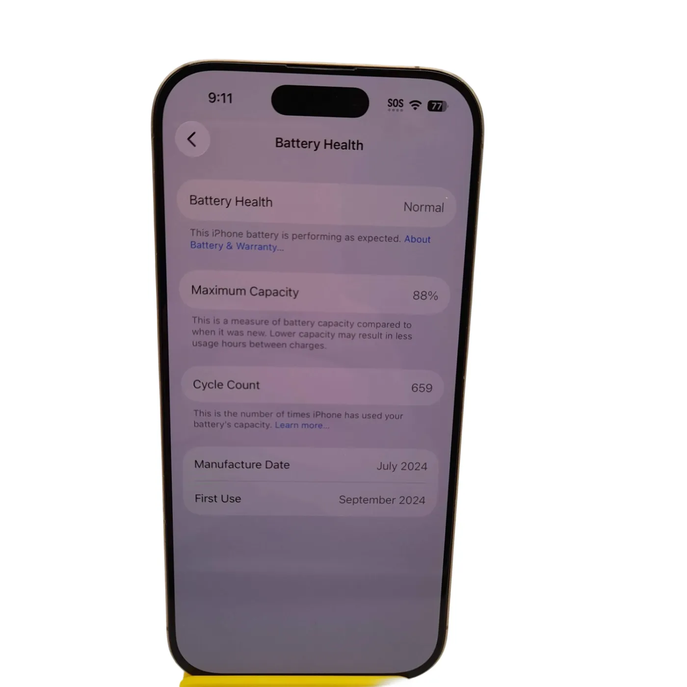 Apple iPhone 16 Pro 256GB Gold A3293 88% Battery Unlocked [WL1412046]