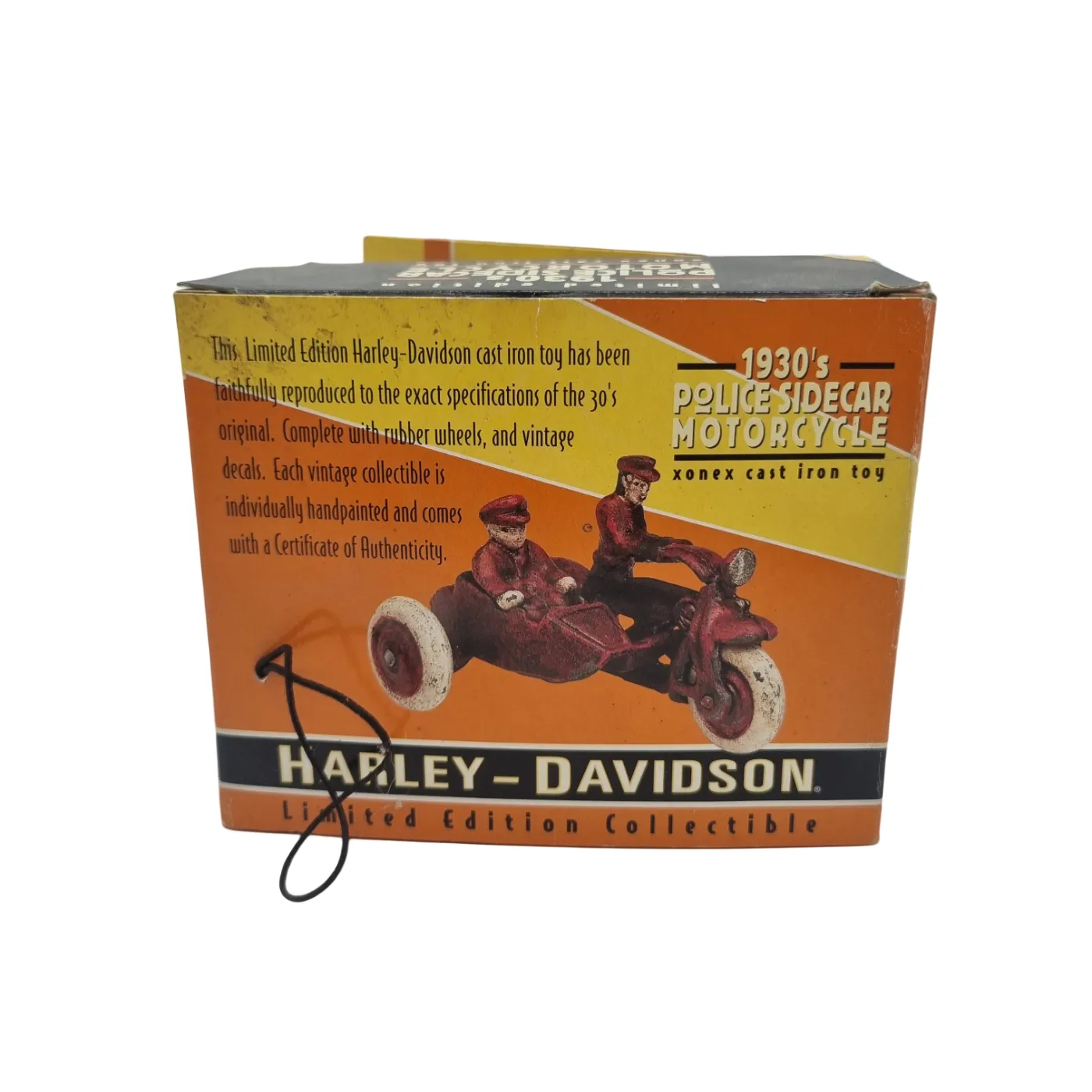 Harley Davidson Limited Edition Collectible: 1930’s Police Sidecar Motorcycle Red #04601/15000 (From 1997)