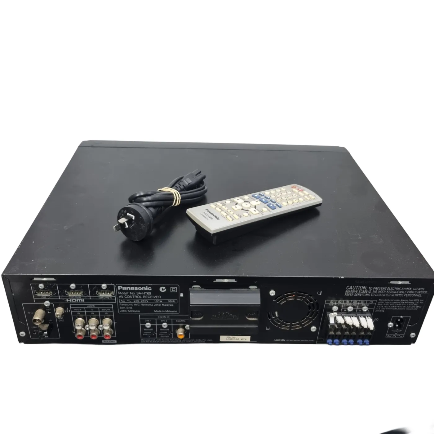Panasonic AV Control Receiver SA-HT65 + Remote & Power *Volume Knob Broken* (WR 1344034)