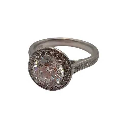 Ladies 18ct Platinum 33 Diamonds & Lab Grown Diamond Ring – LG TDW 2.00ct Diamonds TDW 0.32ct – M 6 With Valuation
