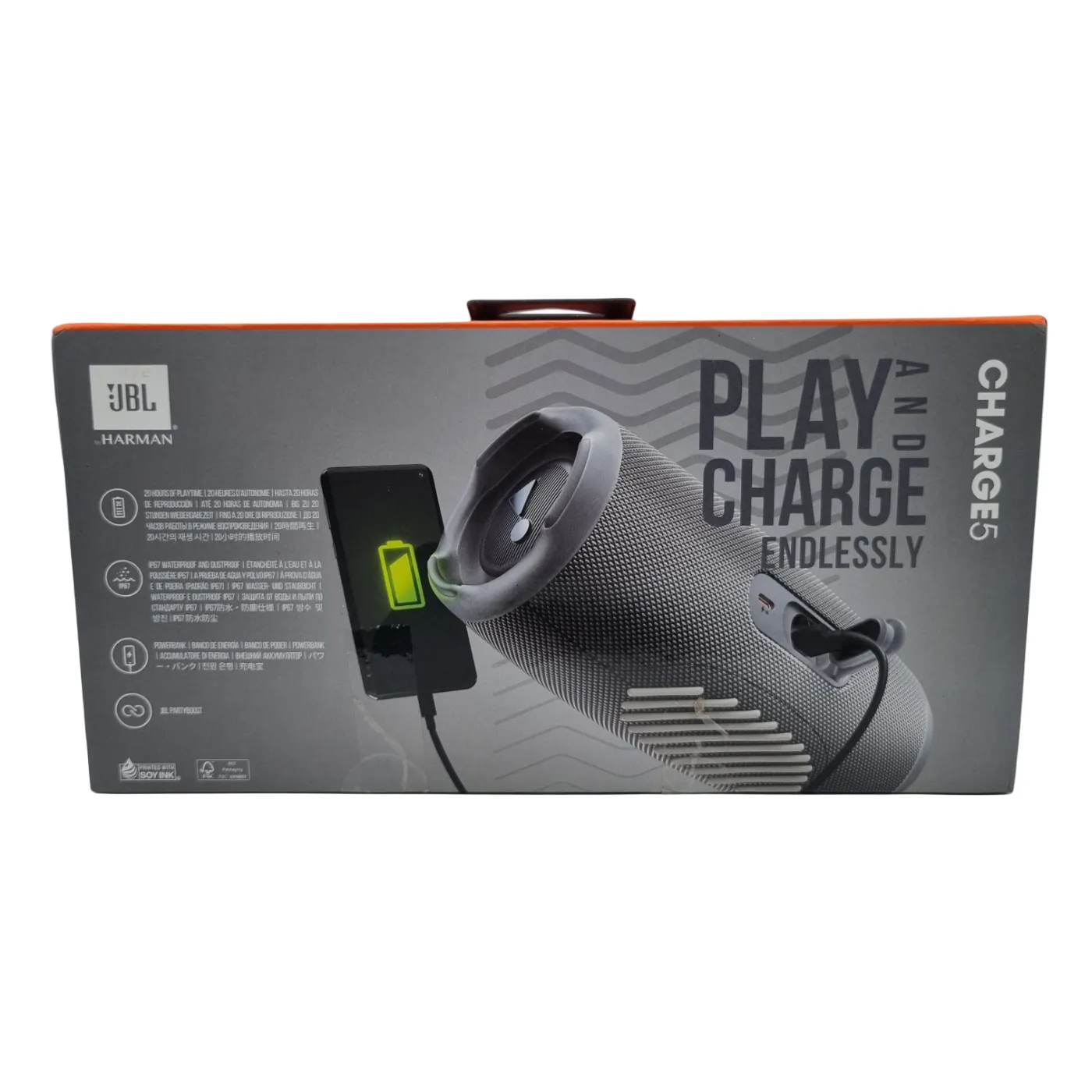 JBL Charge 5 Bluetooth Speaker – In Box + USB (WR 1367149)