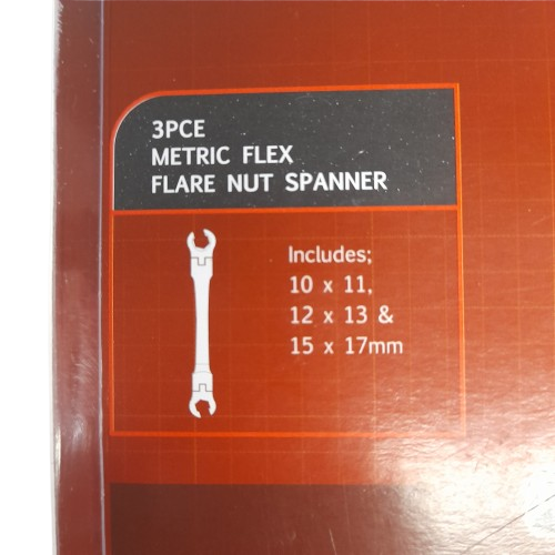 ToolPro 3 Piece Metric Flex Flare Nut Spanner Set 591844 (LN)