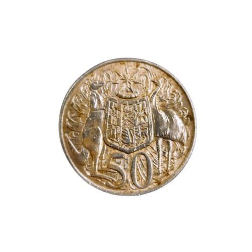 1966 Round 50c Australian Silver Coin – 80% Silver (GE 1348179)