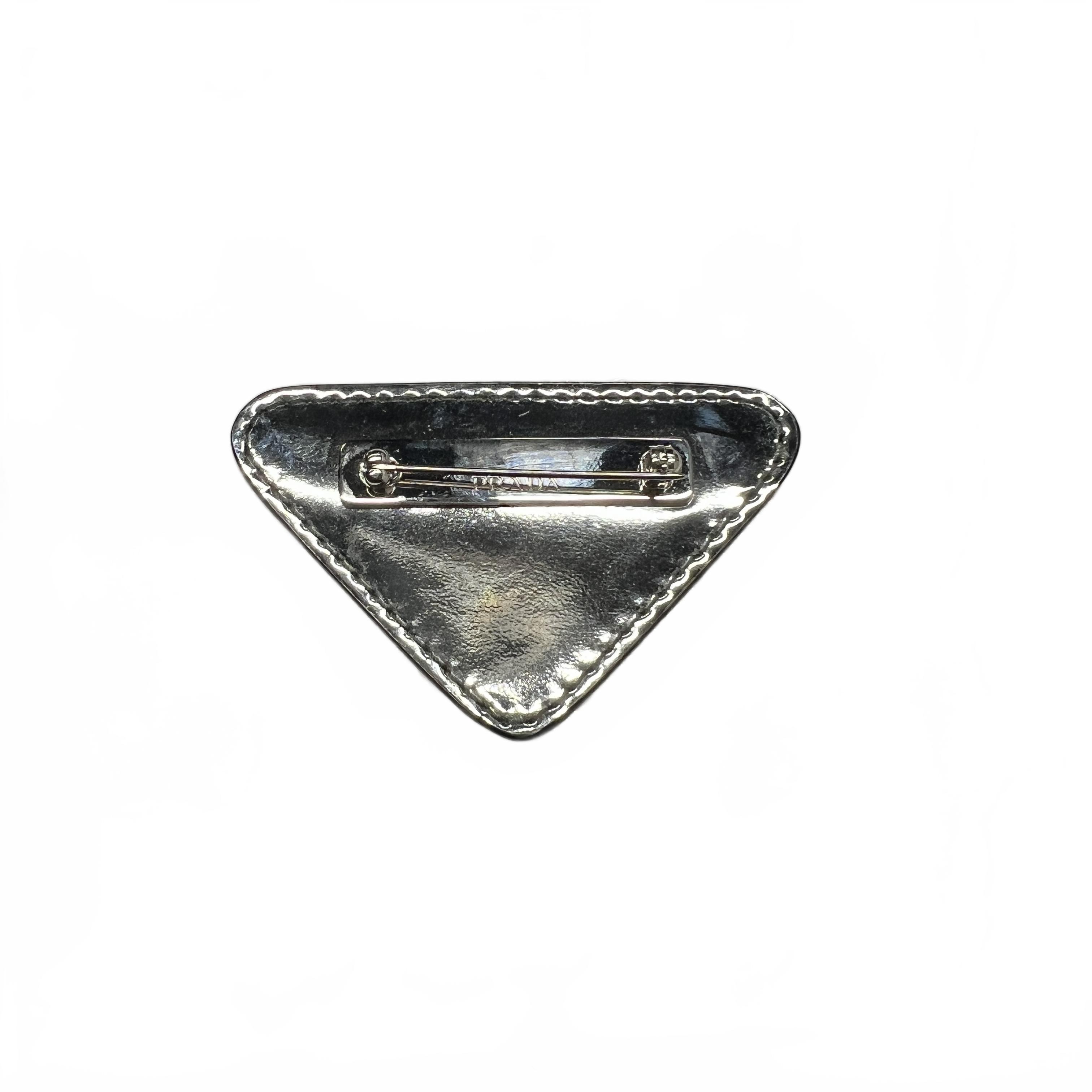 Prada Spille Spazzolato Chrome Brooch (MK)