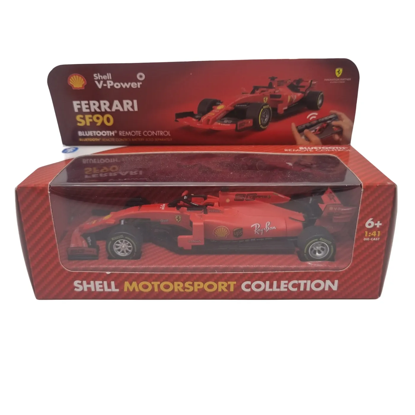 Ferrari SF90 Bluetooth Remote Control Car – Shell Motorsport Collection (1:41 Die-Cast)  (WR 1357615)