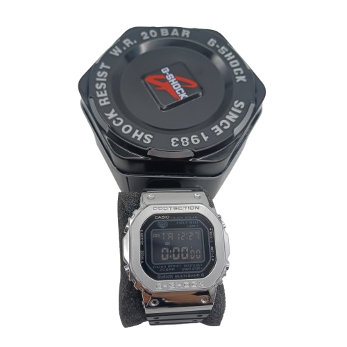 Casio G Shock GMW-B5000 Silver Black Resin Tough Solar Digital Watch in Case ( Like NEW) (LE)