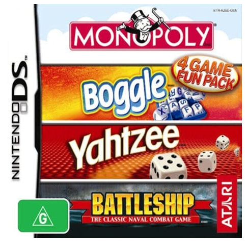 Monoply – Boggle – Yahtzee – Battleship Nintendo DS Game (CP)