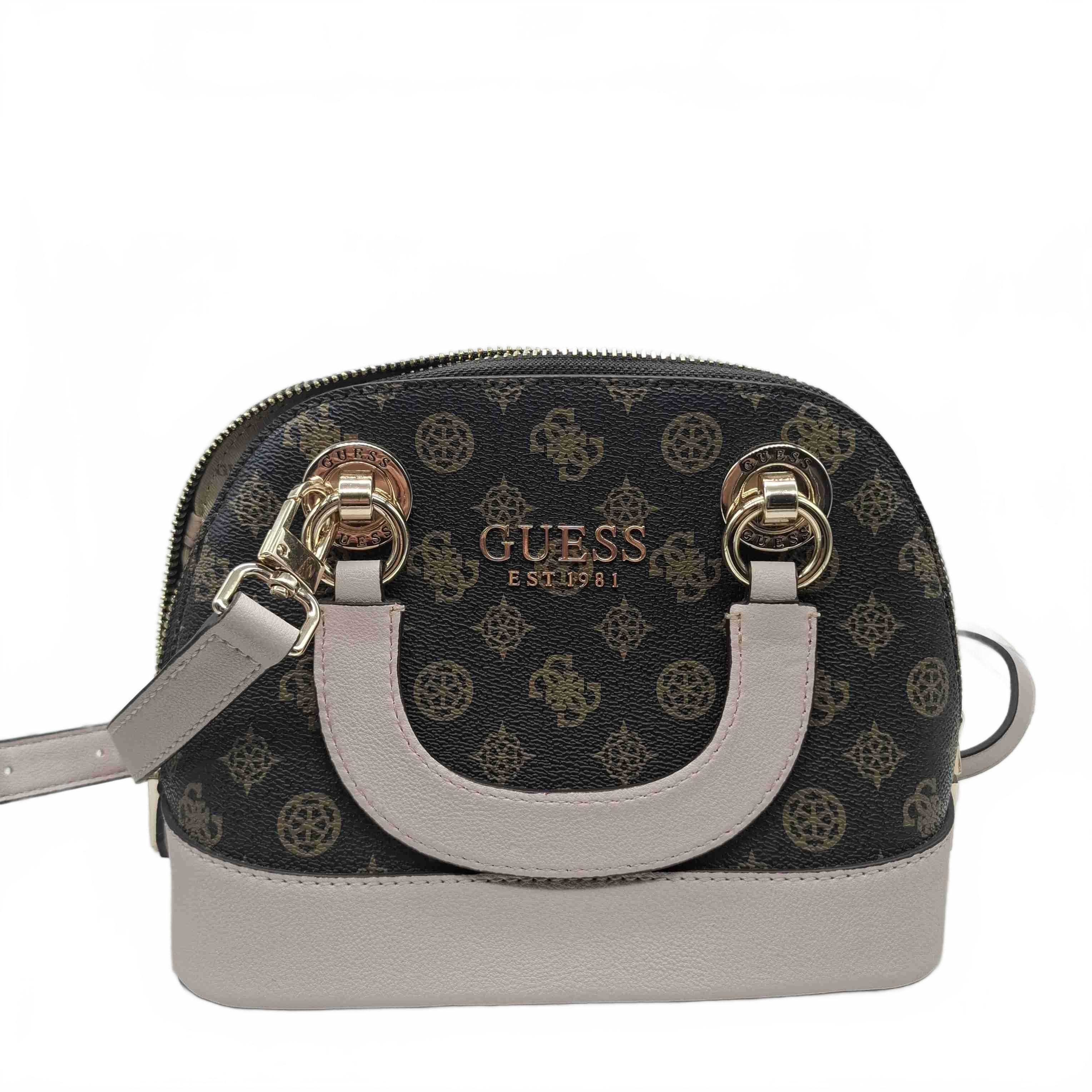 Guess Cathleen Dome Brown Pink Handbag (WR 1433854)