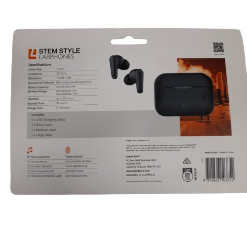 Liquid Ears Bluetooth Earphones HPK13138A Black (LN)