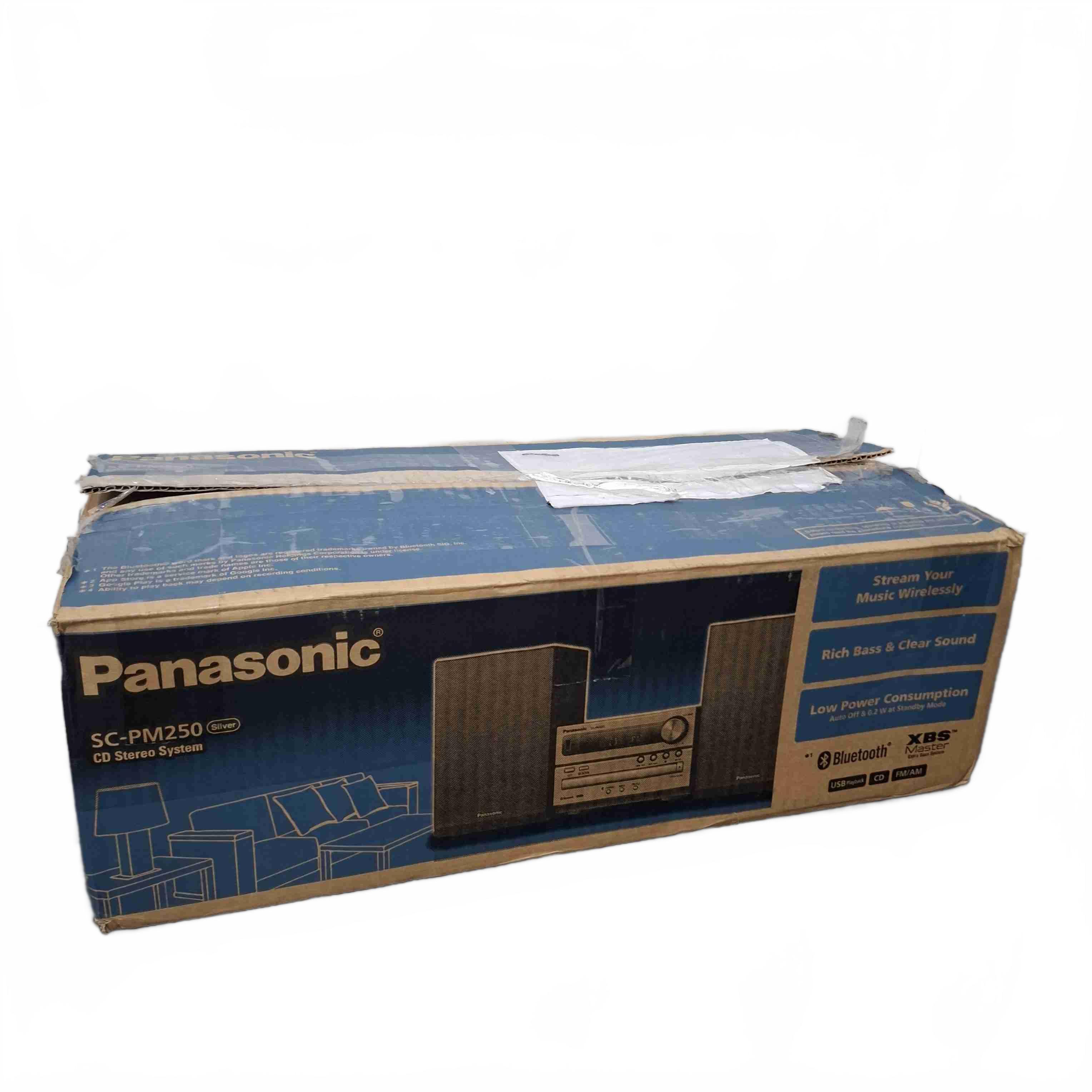 Panasonic Stereo SC-PM250 + Box + Mini Speakers + Remote (WR 1429129)