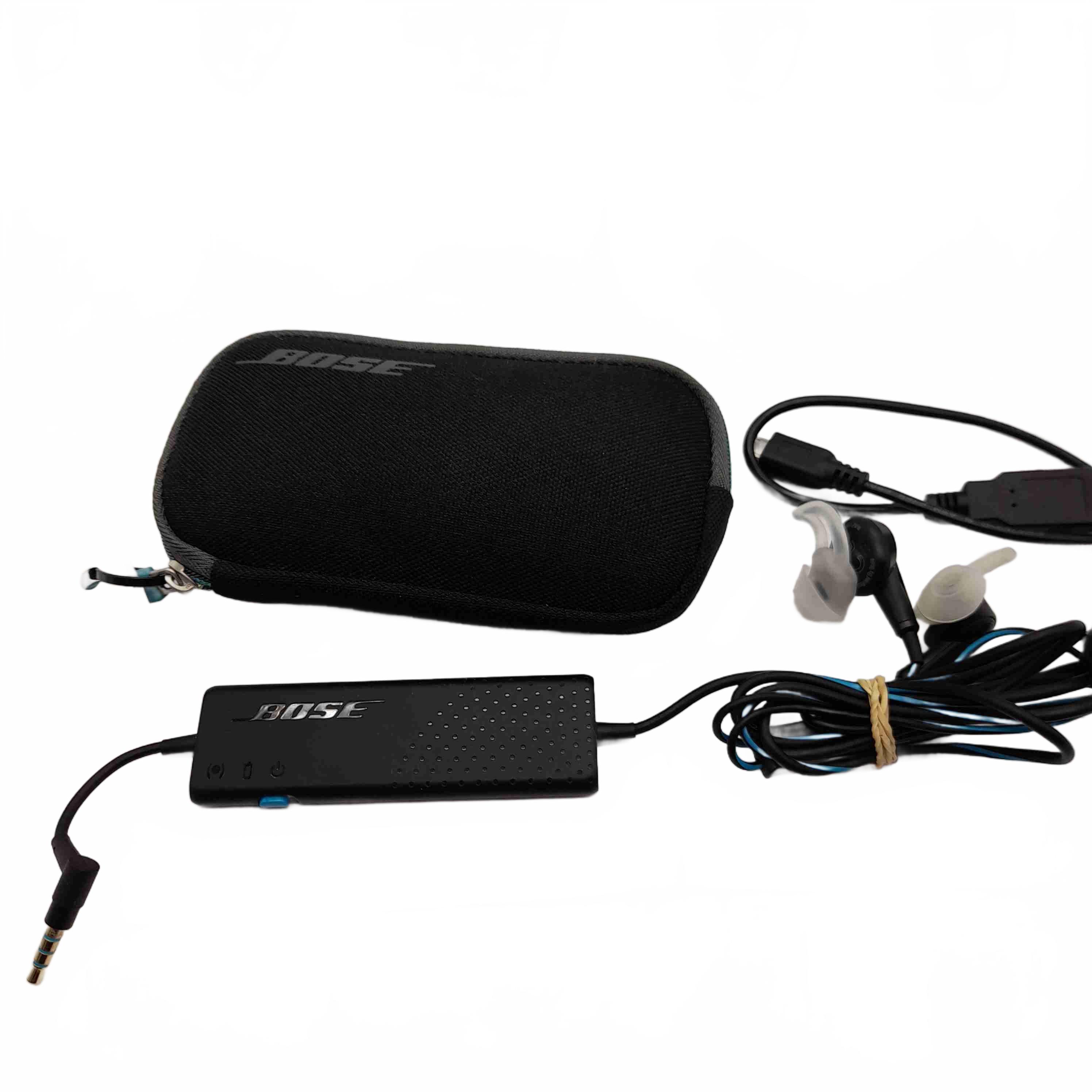 Bose QuietComfort 20 Acoustic Noise Cancelling Earbuds Blue Black QC20 With Case Great Working Condition (WL1435902)