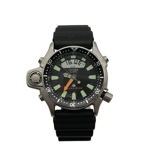 Citizen Promaster C520-S044898 Black Rubber Band Men’s Watch – Ticking, Excellent Condition, Watch ONLY (GE 1427052)